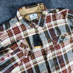 NWT Legendary Whitetails Buck Camp Flannel Men's Long Sleeve Button 2XLT Plaid